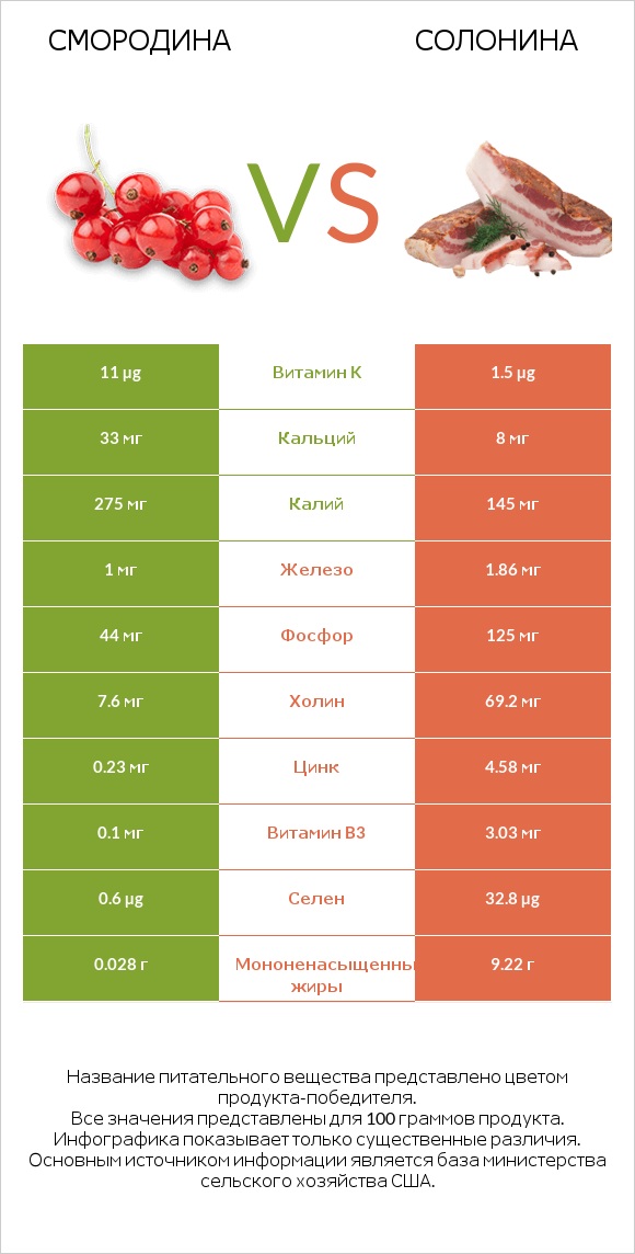 Смородина vs Солонина infographic