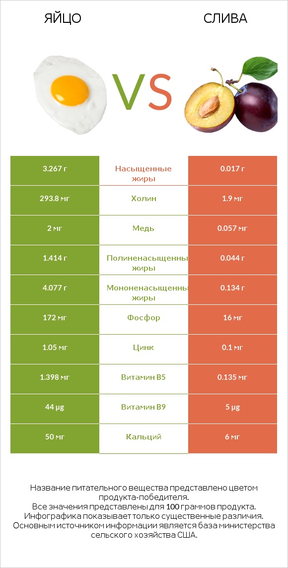 Яйцо vs Слива infographic