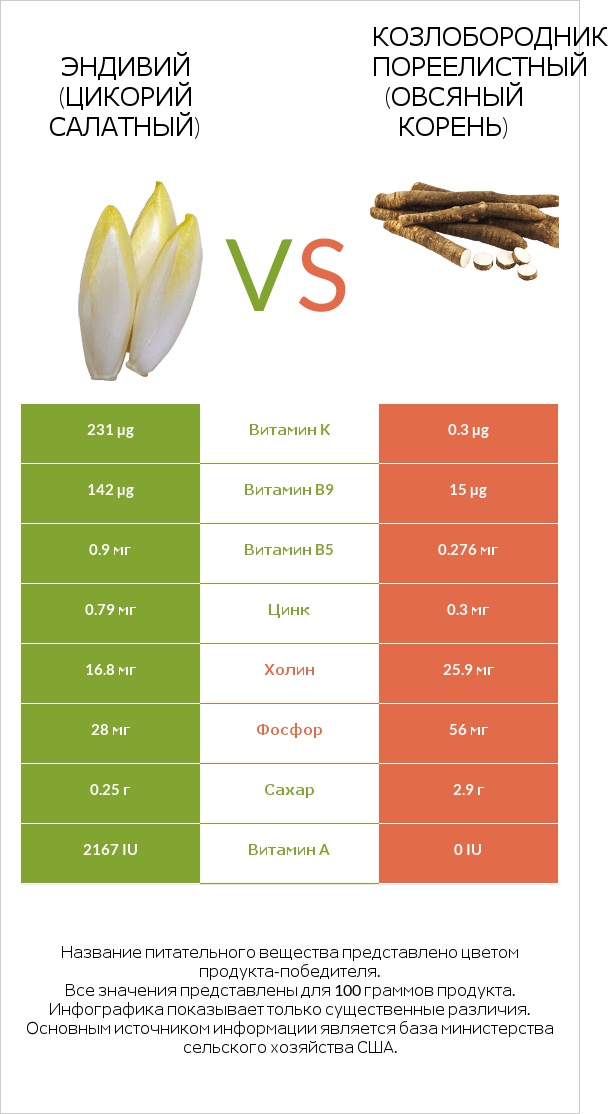 Эндивий vs Salsify infographic