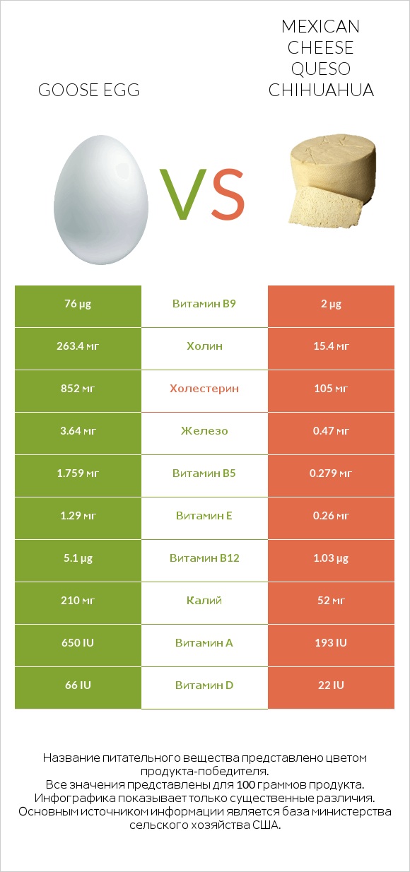 Goose egg vs Mexican Cheese queso chihuahua infographic