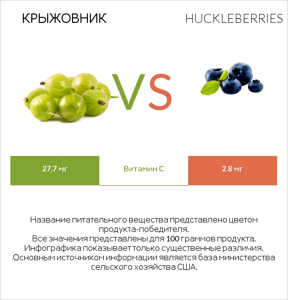 Крыжовник vs Huckleberries infographic