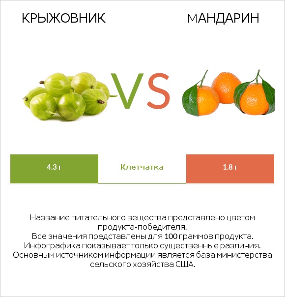 Крыжовник vs Mандарин infographic