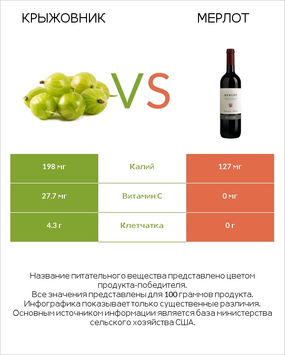 Крыжовник vs Мерлот infographic