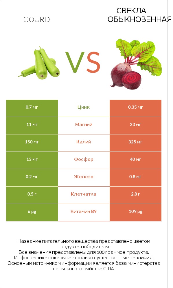 Gourd vs Свёкла обыкновенная infographic