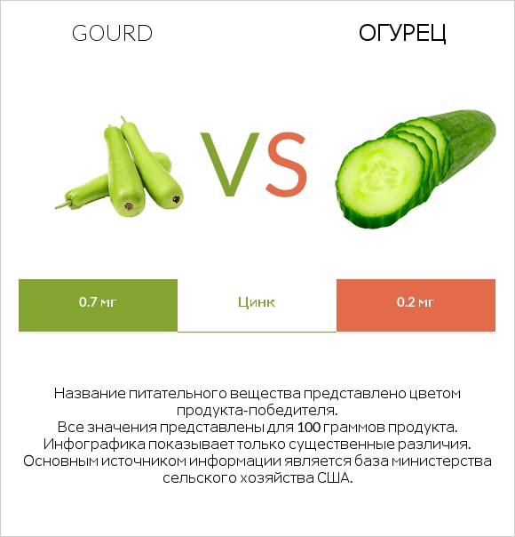 Gourd vs Огурец infographic