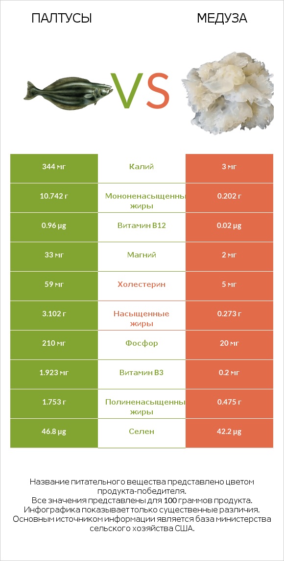 Палтусы vs Медуза infographic