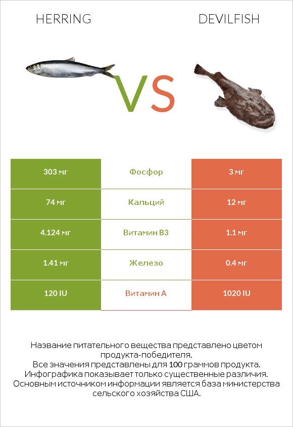 Herring vs Devilfish infographic