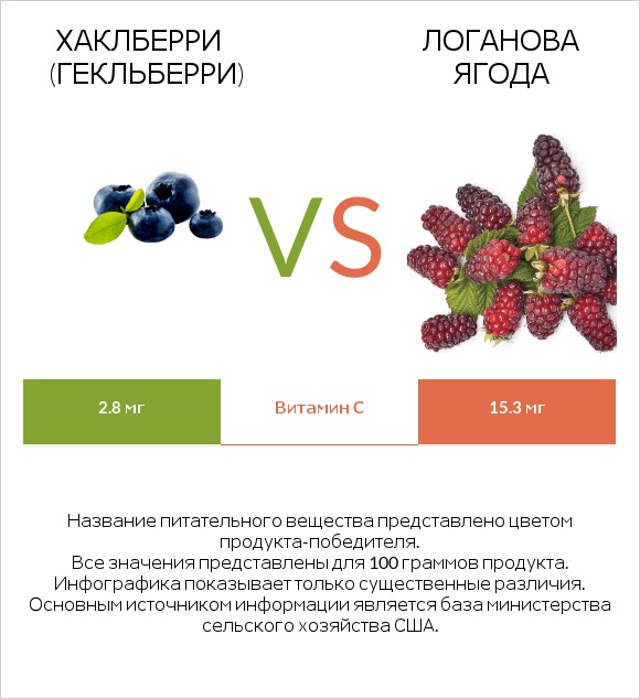 Хаклберри (Гекльберри) vs Логанова ягода infographic