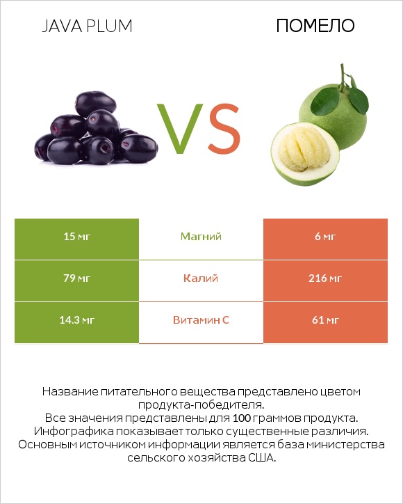 Java plum vs Помело infographic