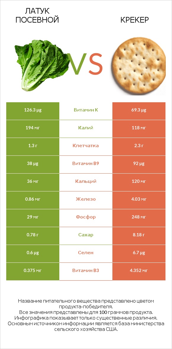 Латук посевной vs Крекер infographic