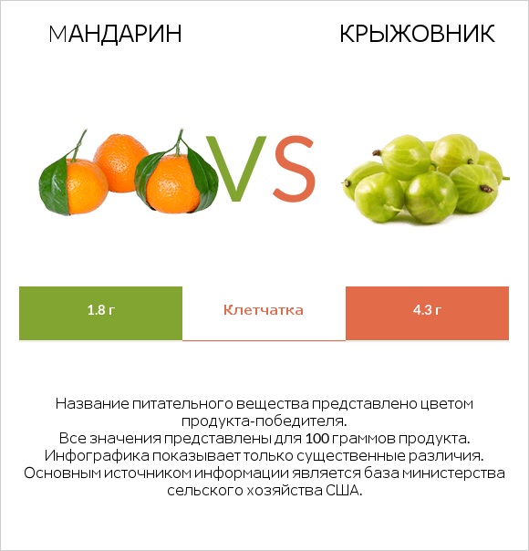 Mандарин vs Крыжовник infographic