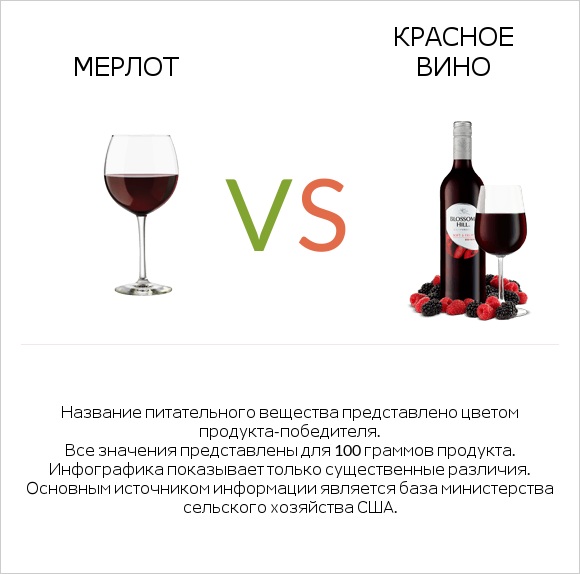 Мерлот vs Красное вино infographic