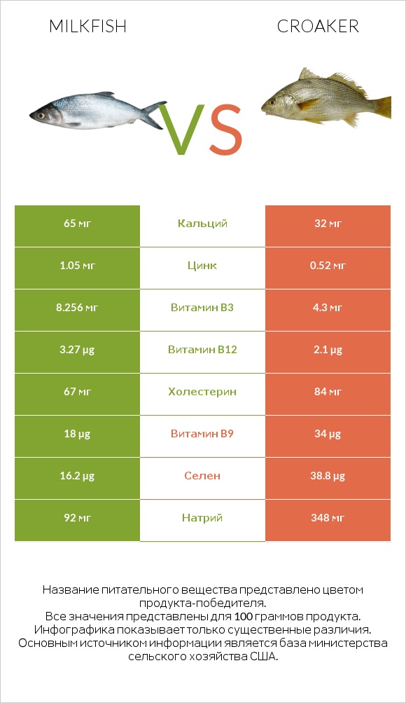 Milkfish vs Croaker infographic