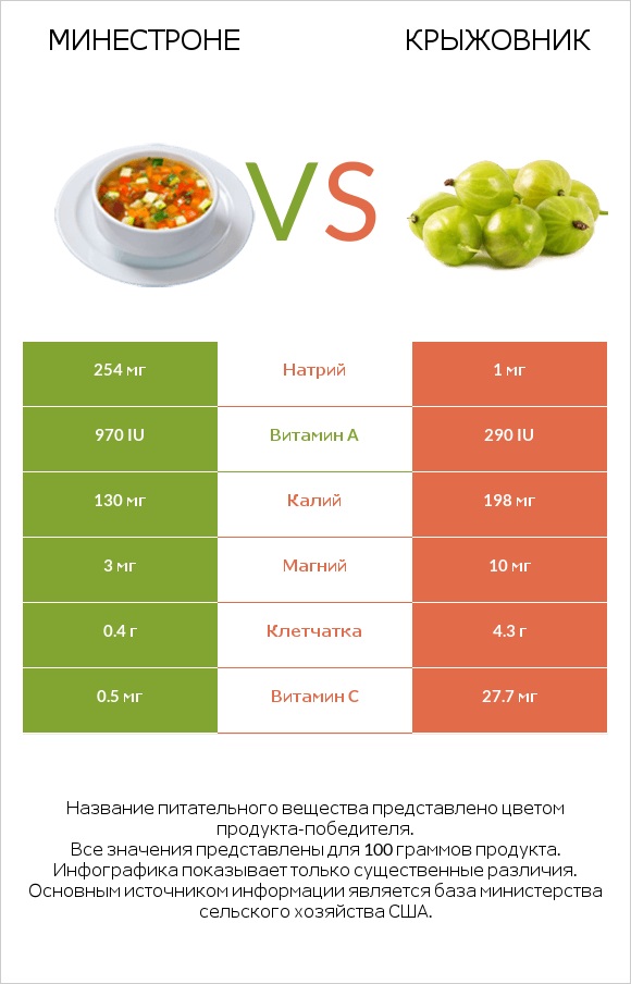 Минестроне vs Крыжовник infographic