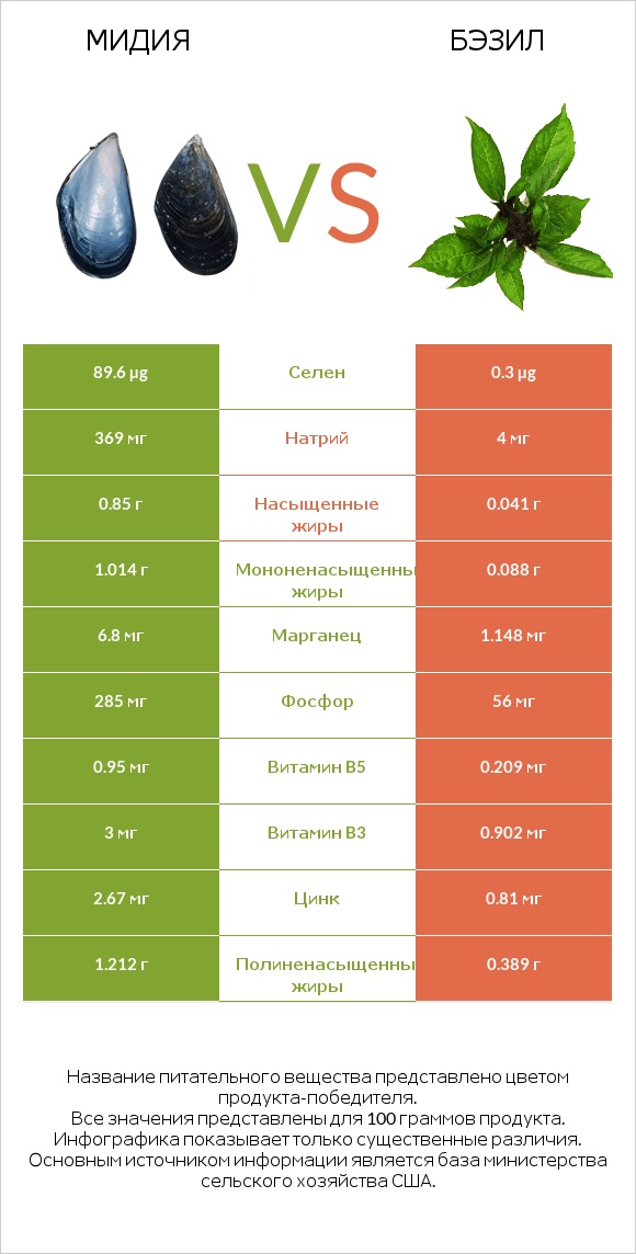 Мидия vs Бэзил infographic