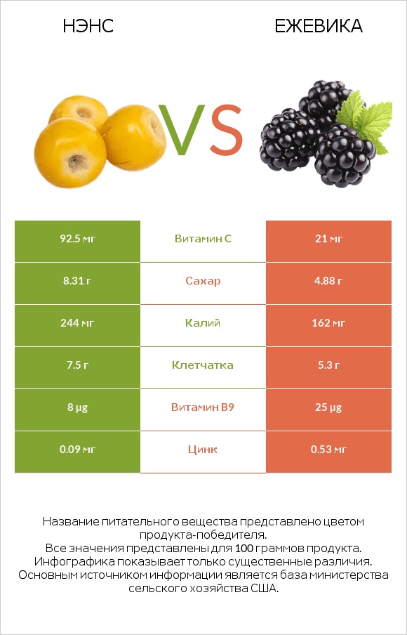 Нэнс vs Ежевика infographic