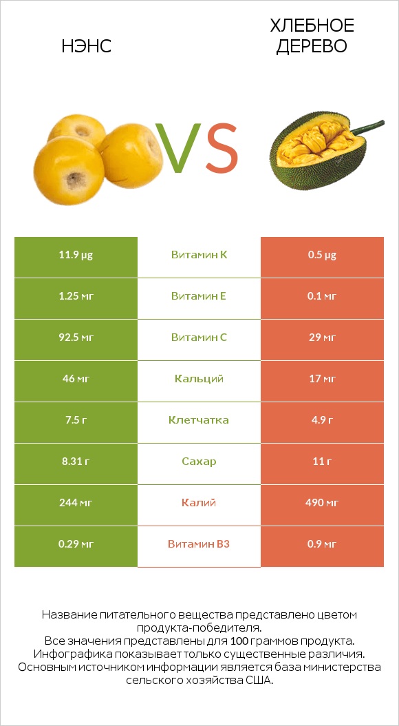 Нэнс vs Хлебное дерево infographic