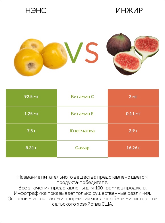 Нэнс vs Инжир infographic