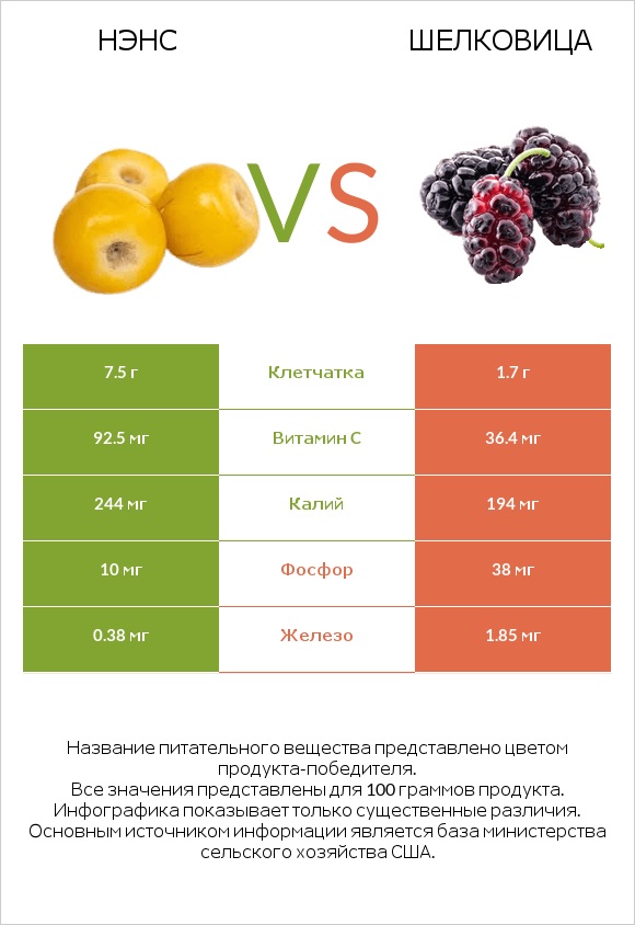 Нэнс vs Шелковица infographic