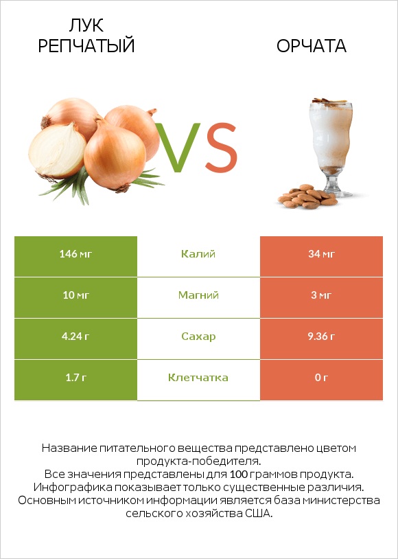 Лук репчатый vs Орчата infographic