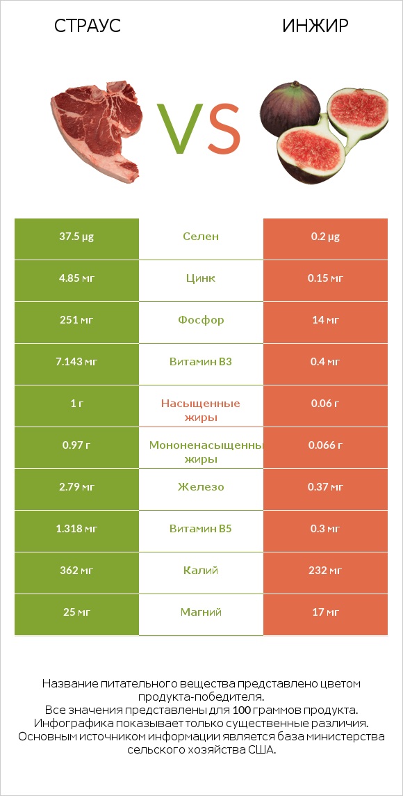 Страус vs Инжир infographic