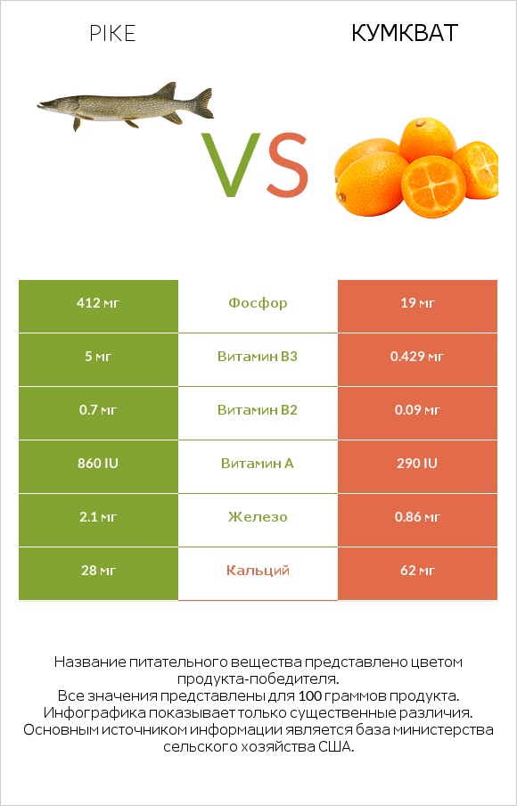 Pike vs Кумкват infographic