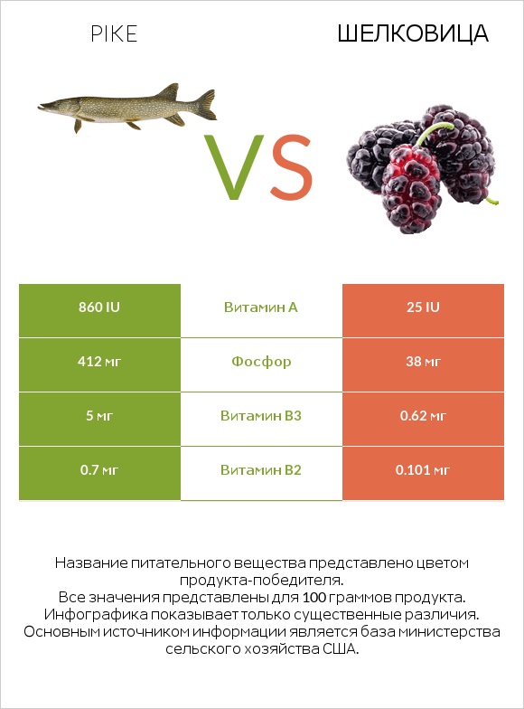 Pike vs Шелковица infographic