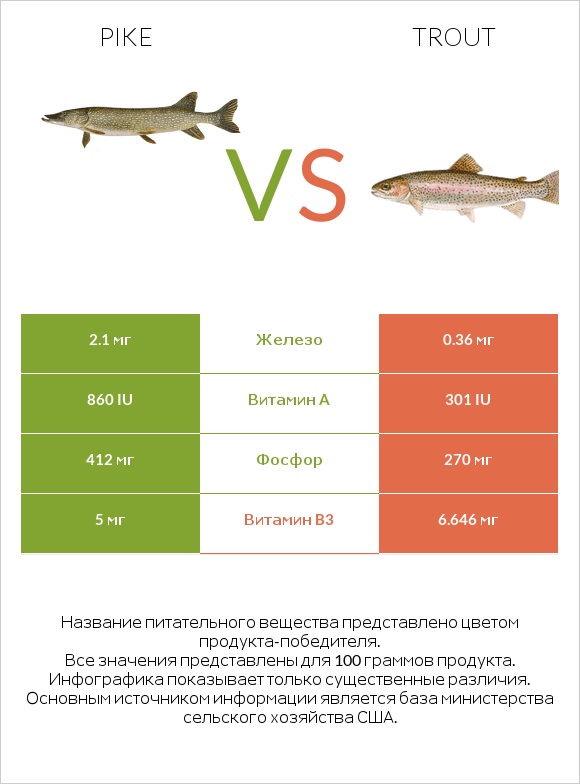 Pike vs Trout infographic