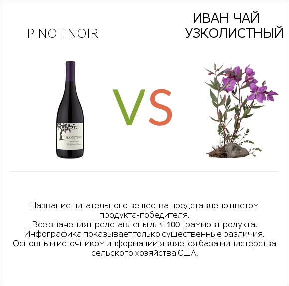 Pinot noir vs Иван-чай узколистный infographic