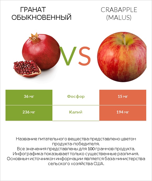 Гранат обыкновенный vs Crabapple (Malus) infographic
