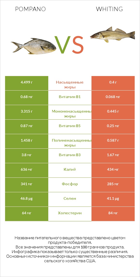 Pompano vs Whiting infographic