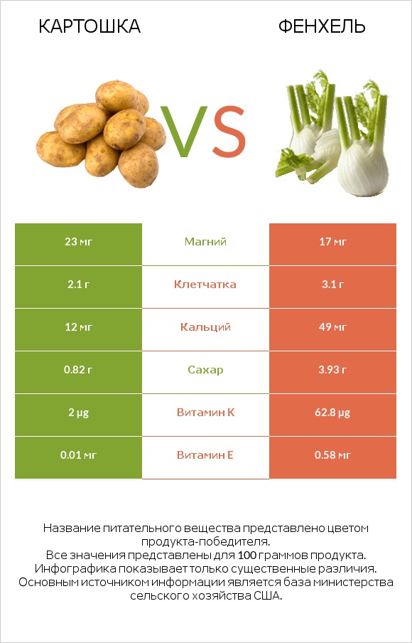Картошка vs Фенхель infographic