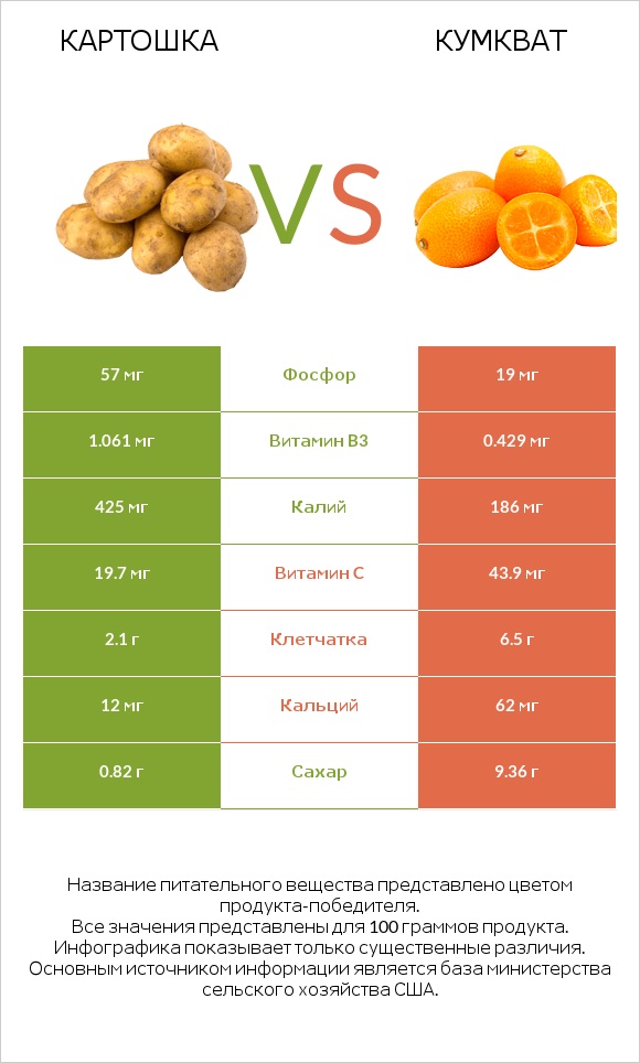 Картошка vs Кумкват infographic