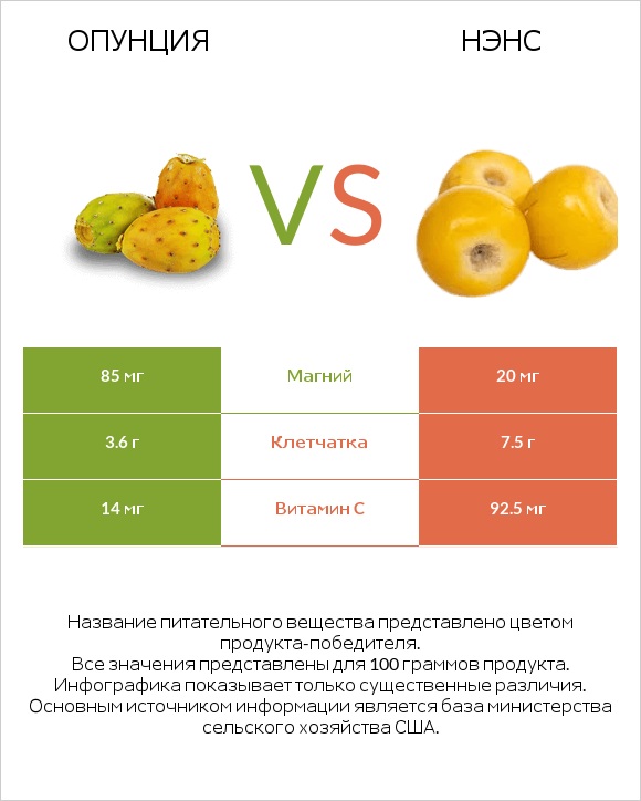 Опунция vs Нэнс infographic