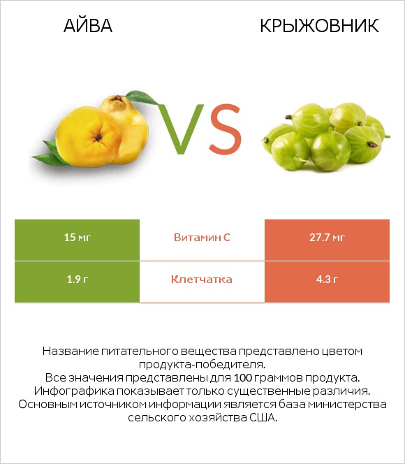 Айва vs Крыжовник infographic