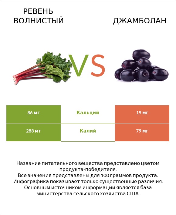Ревень волнистый vs Джамболан infographic