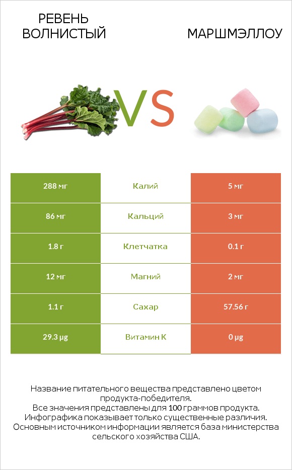 Ревень волнистый vs Маршмэллоу infographic