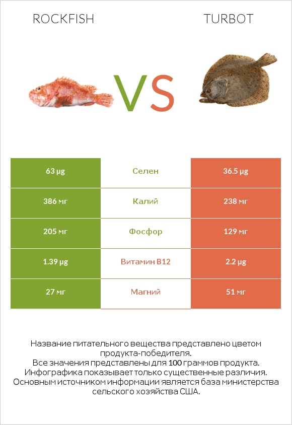 Rockfish vs Turbot infographic