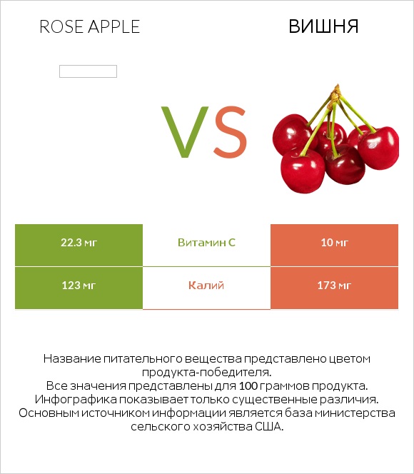 Rose apple vs Вишня infographic