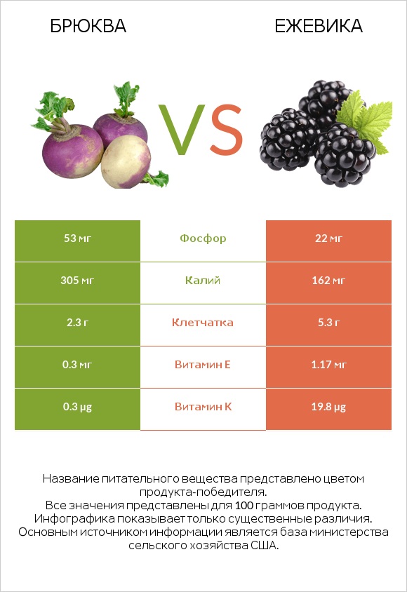 Брюква vs Ежевика infographic