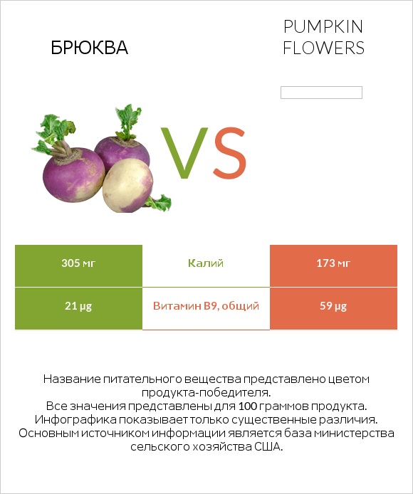 Брюква vs Pumpkin flowers infographic