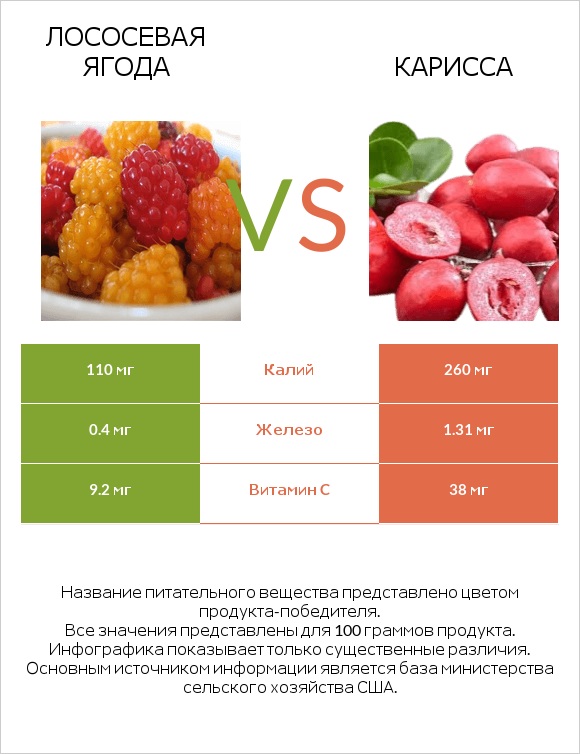 Лососевая ягода vs Карисса infographic