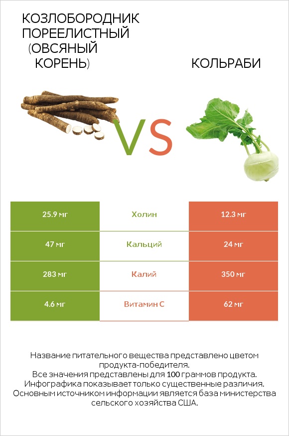 Salsify vs Кольраби infographic