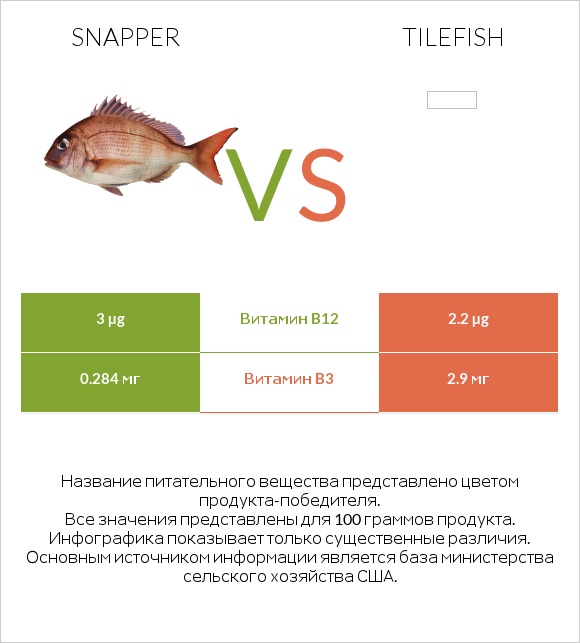 Snapper vs Tilefish infographic