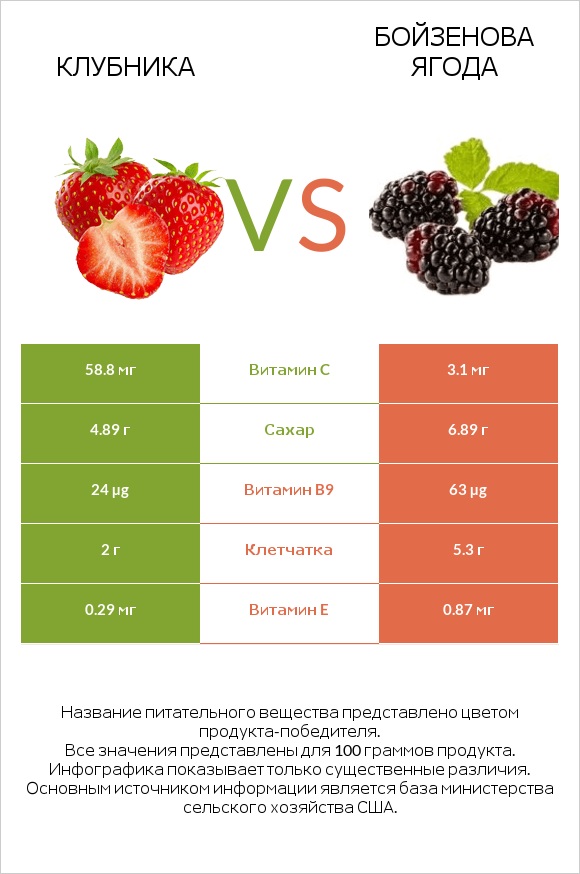 Клубника vs Бойзенова ягода infographic