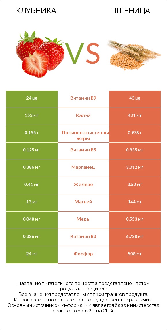 Клубника vs Пшеница infographic