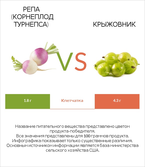 Репа (корнеплод турнепса) vs Крыжовник infographic