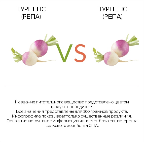 Репа (корнеплод турнепса) vs Репа (корнеплод турнепса) infographic