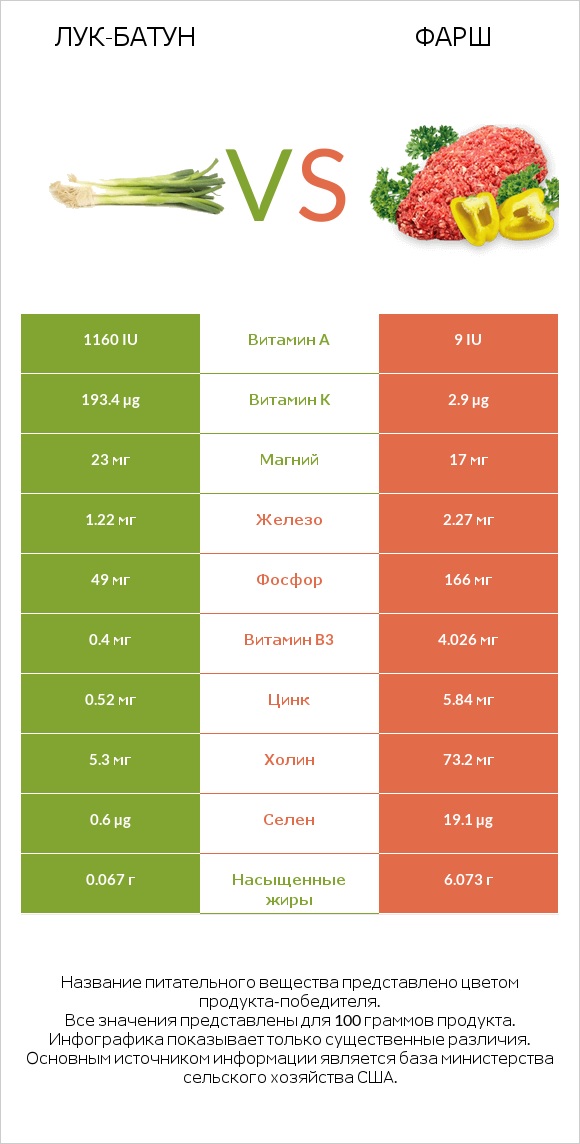 Лук-батун vs Фарш infographic