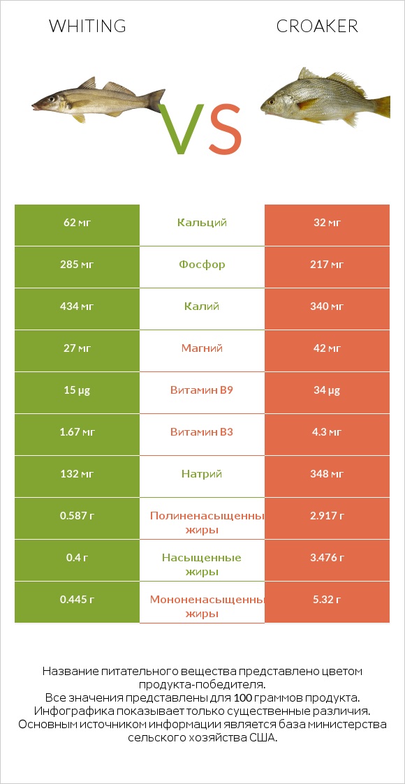 Whiting vs Croaker infographic